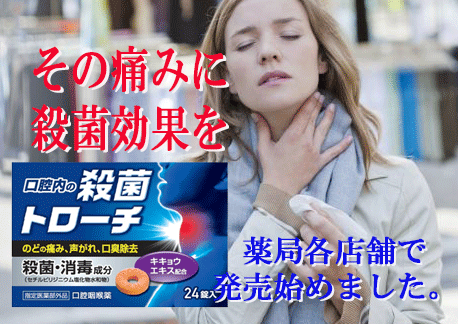 生薬と殺菌成分が配合された活気的なトローチ!
