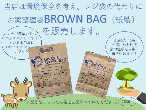 レジ袋の代わりにBROWN BAGを販売します。